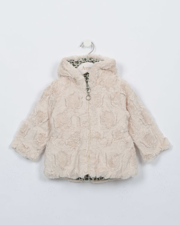 Picture of BS35208-GIRLS HOODED CLASSIC JACKET FUR AND REVERSIBLE